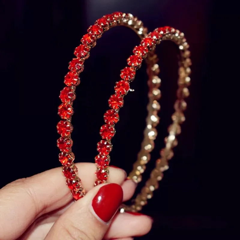 RUBY HOOP EARRINGS