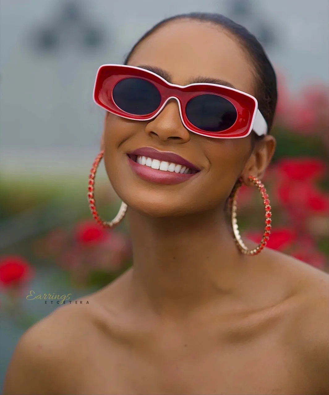 RUBY HOOP EARRINGS
