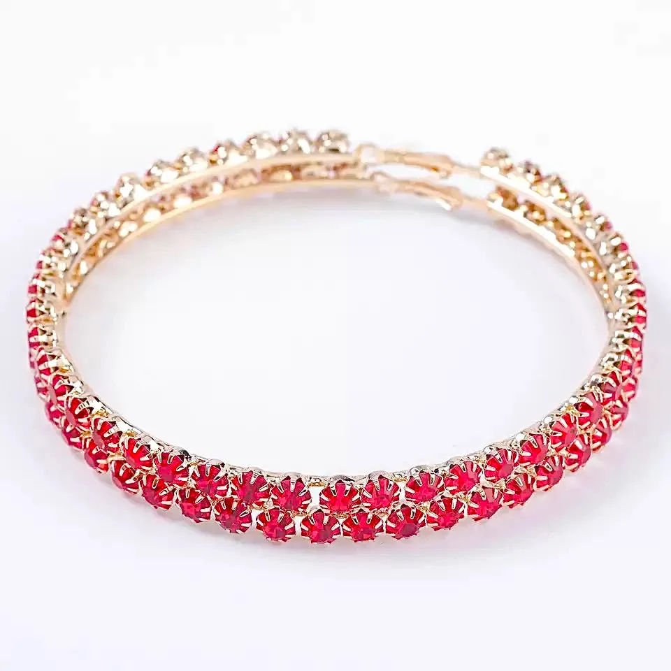 RUBY HOOP EARRINGS