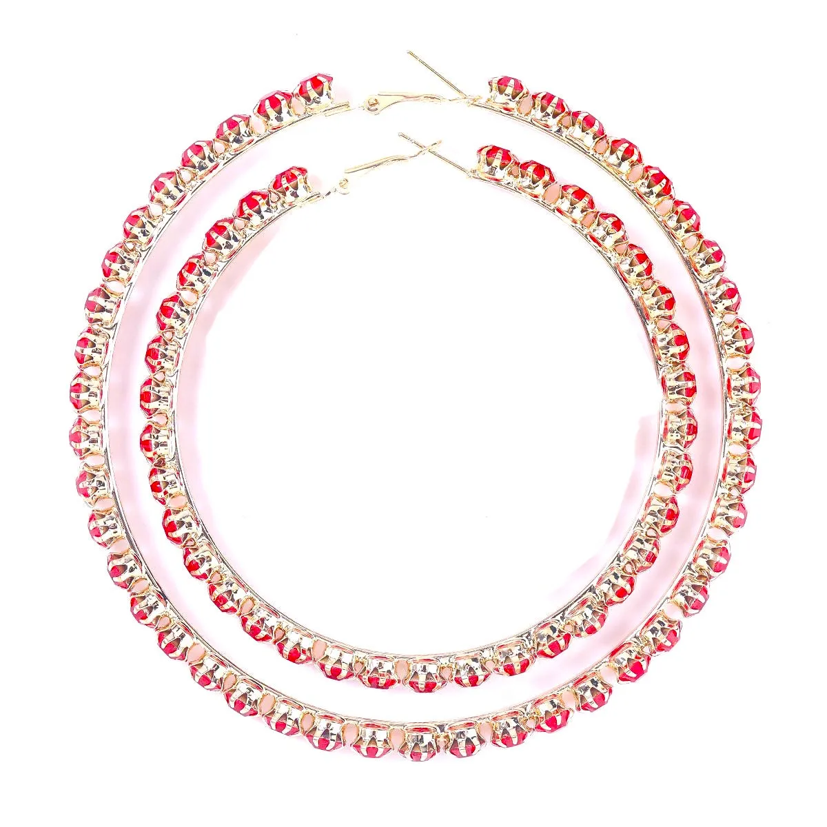 RUBY HOOP EARRINGS