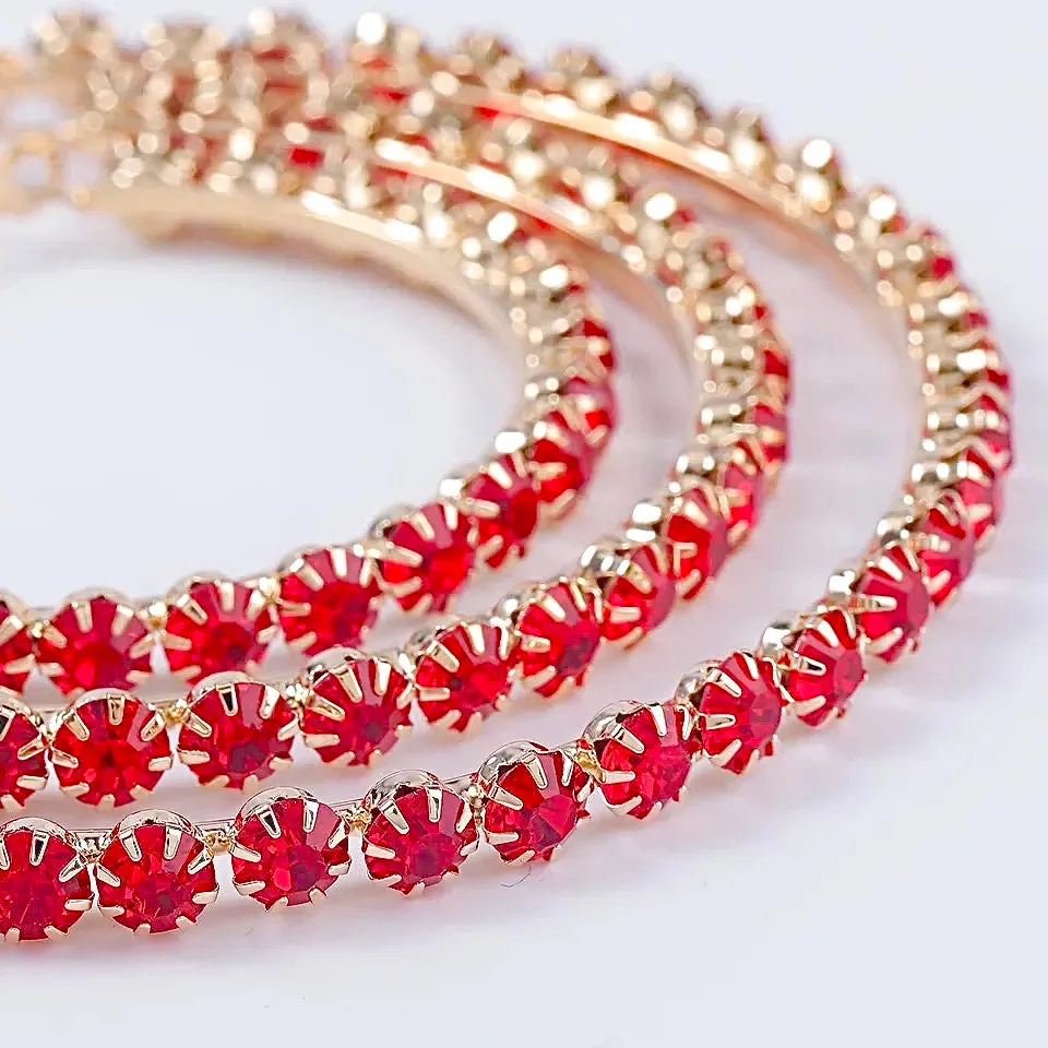 RUBY HOOP EARRINGS