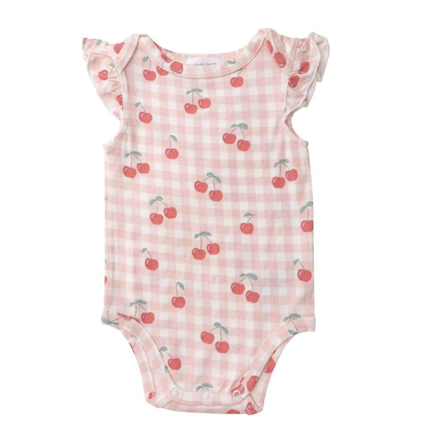 Ruffle Sleeve Onesie, Cherry Pink