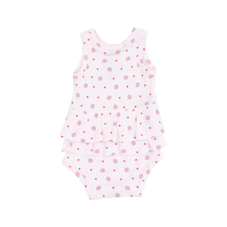 Ruffle Tank Bubble | Strawberry Swiss