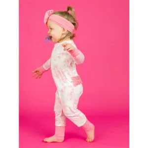 Rufflebutts - Ruffle One Piece Convertible Pajamas, Bubblegum Pink
