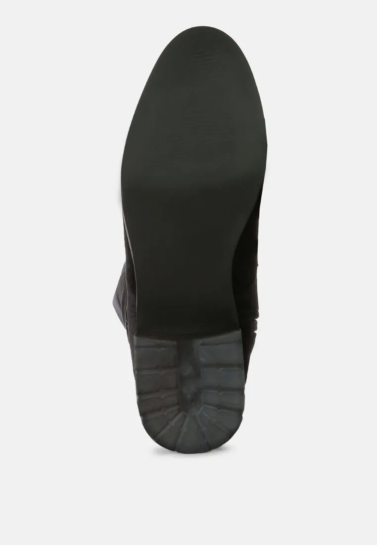 Rumple Velvet Over The Knee Clear Heel Boots By Ruw
