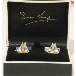 Sailing Boat Silver & Gold Cufflinks