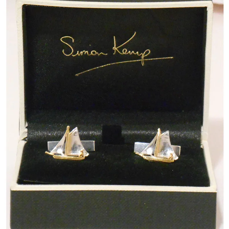 Sailing Boat Silver & Gold Cufflinks