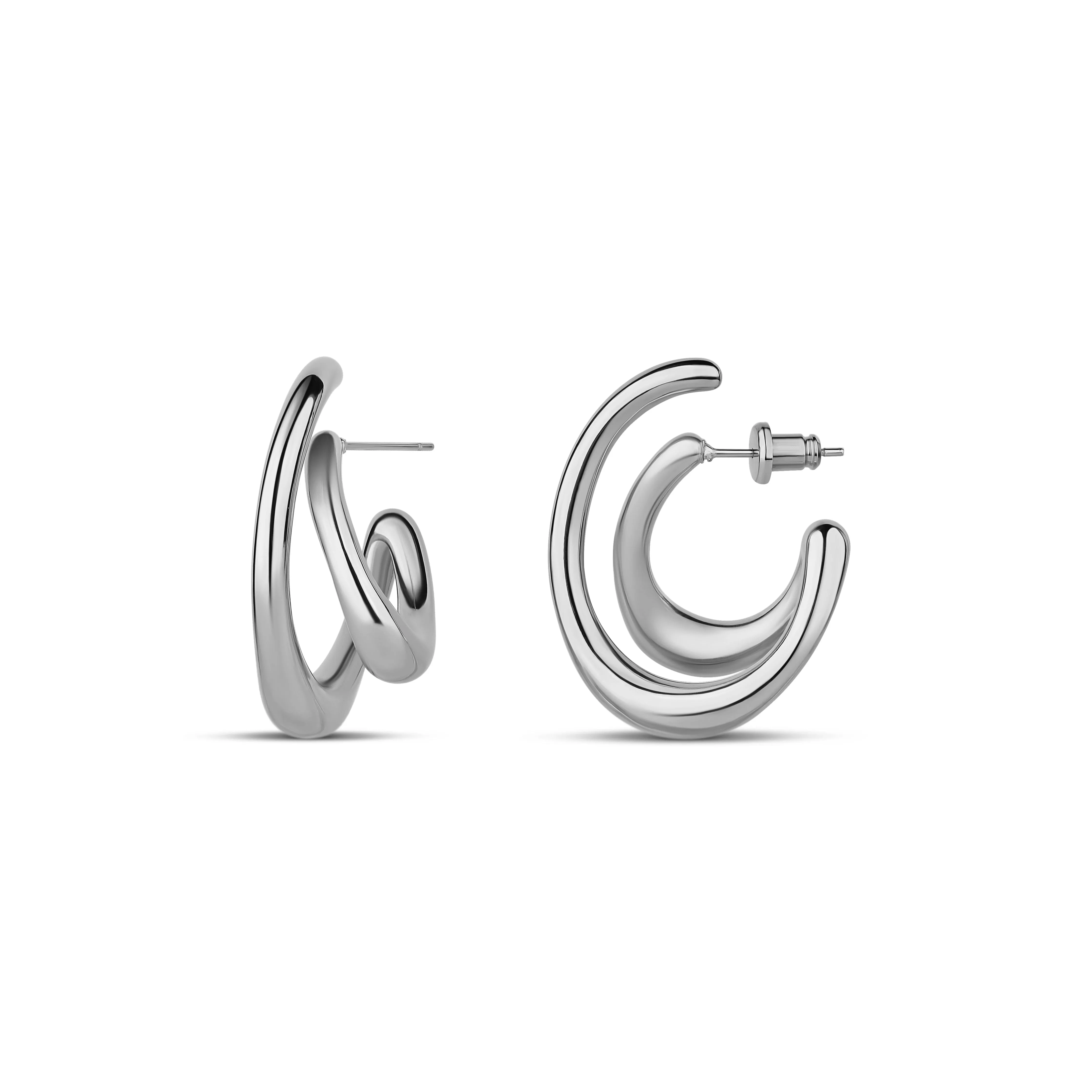Sculpted Double Hoop Earrings