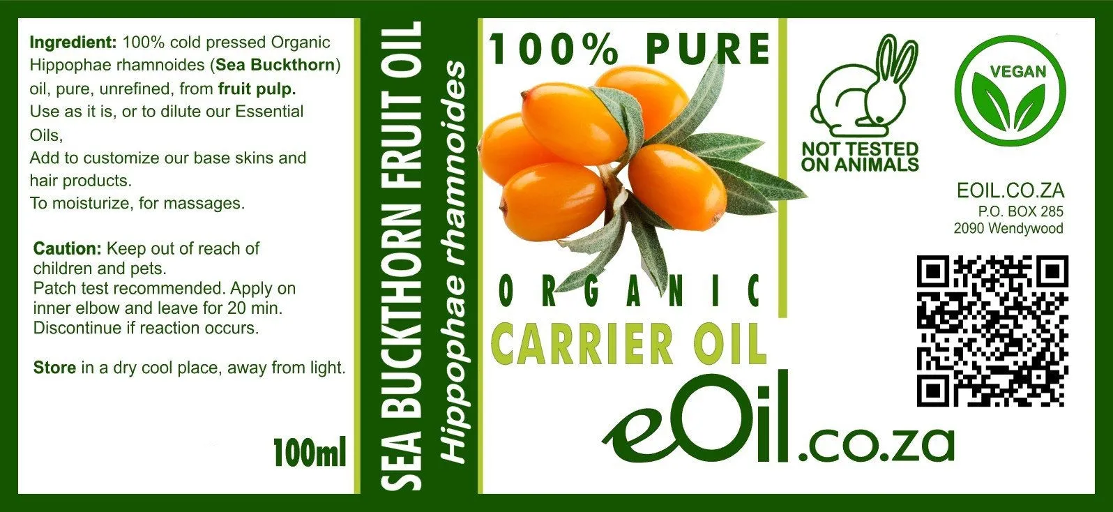 Sea Buckthorn Organic Carrier Oil