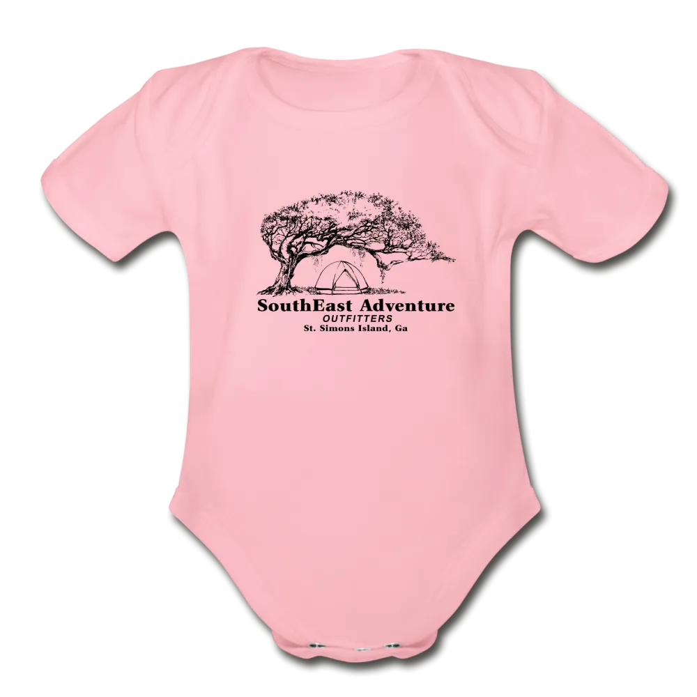 SEA Tree and Tent Logo Organic Baby Bodysuit