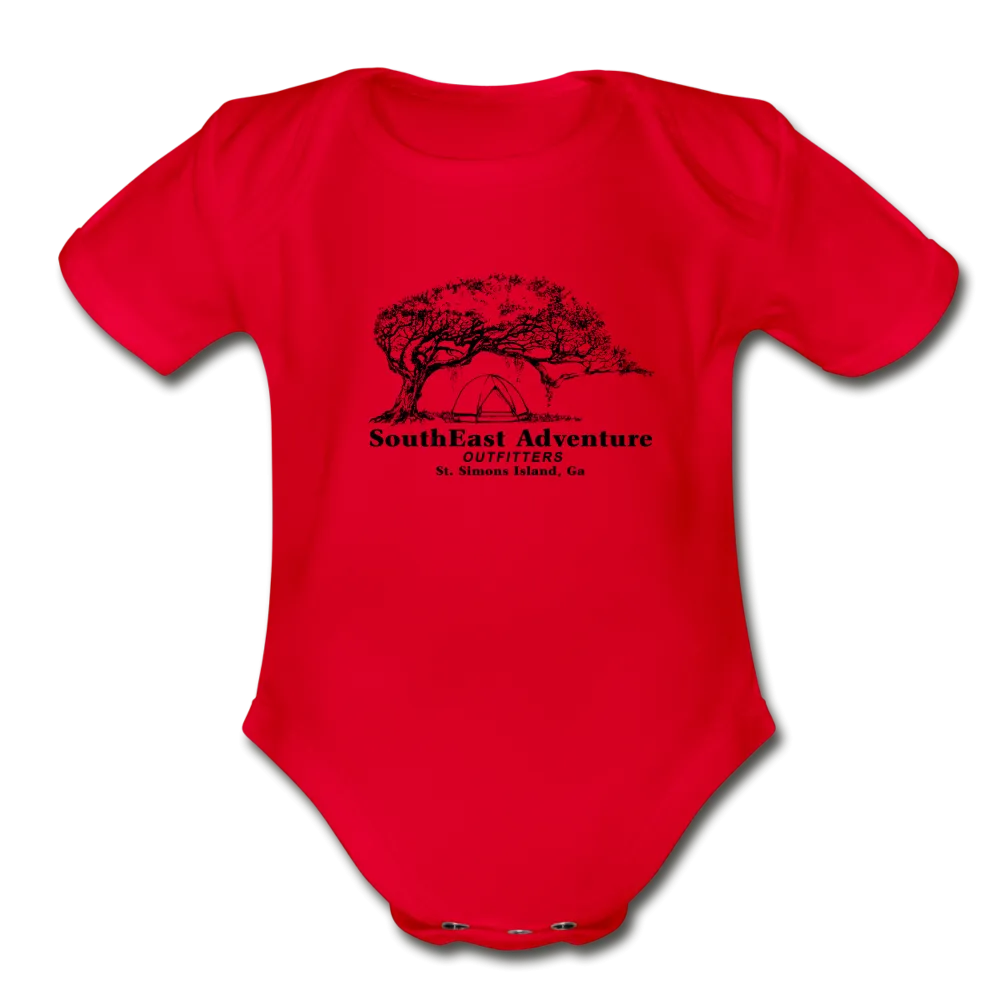 SEA Tree and Tent Logo Organic Baby Bodysuit