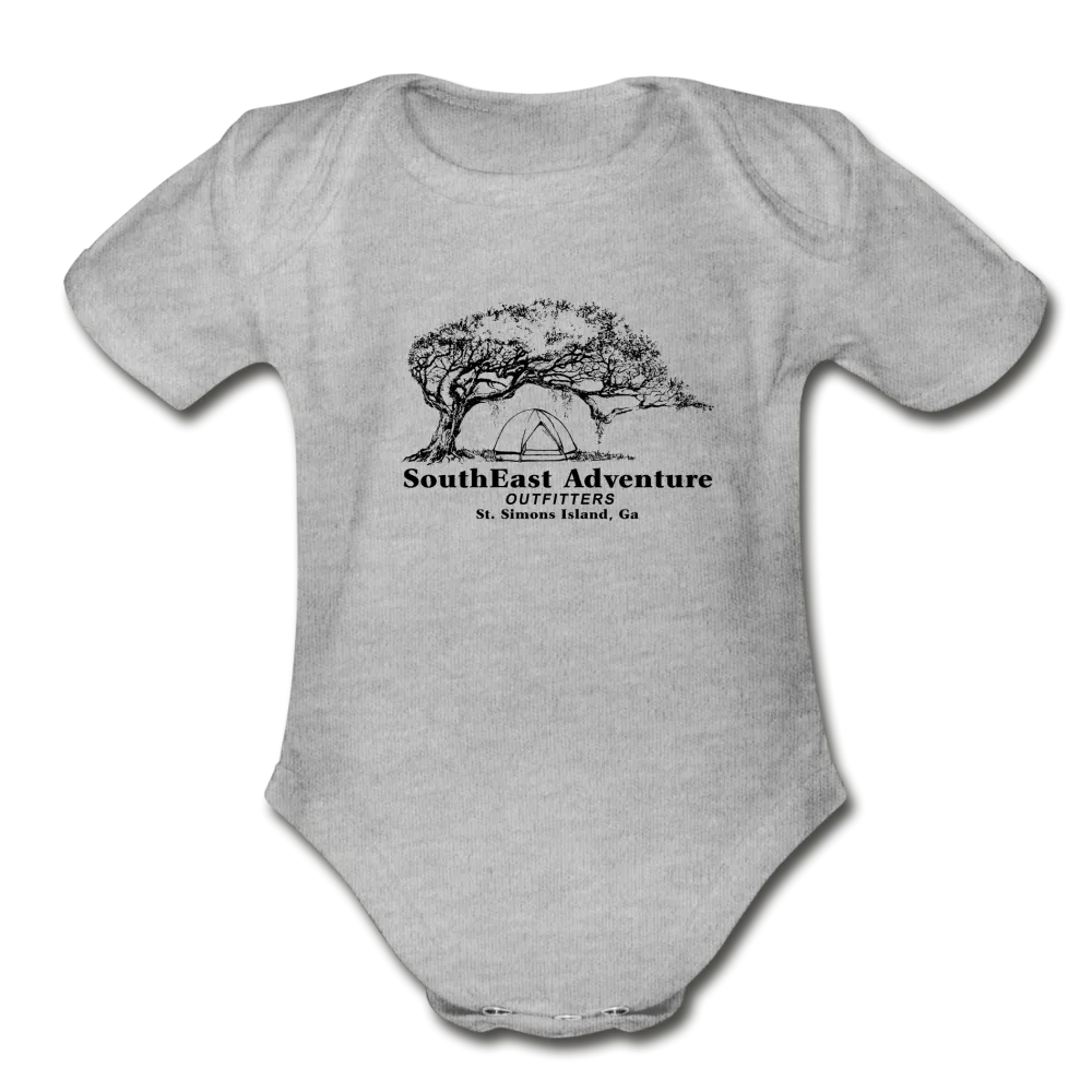 SEA Tree and Tent Logo Organic Baby Bodysuit