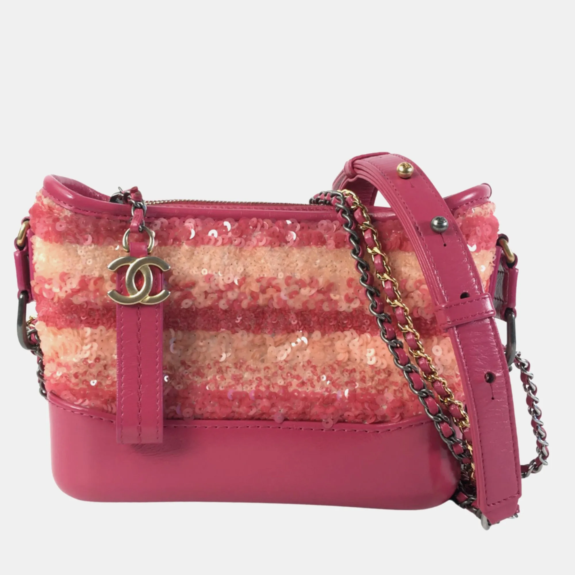 Sequins and Leather Small Gabrielle Shoulder Bags