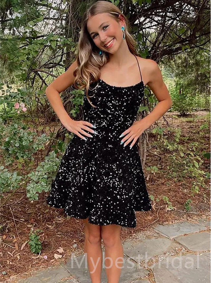 Sexy Halter Sleeveless A-line Short Mini Homecoming Dress,  HDS0107