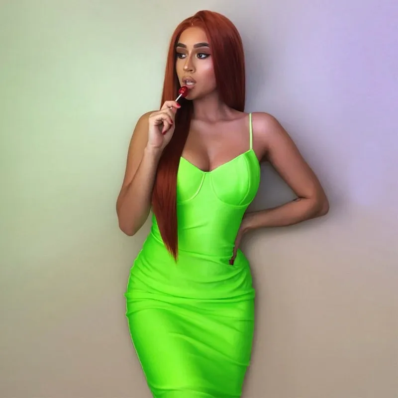 Sexy Mini High Waist Neon Sexy Club