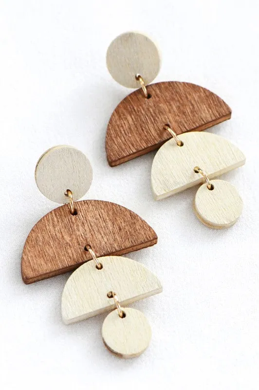SHAKIN' IT UP WOOD DANGLE EARRINGS
