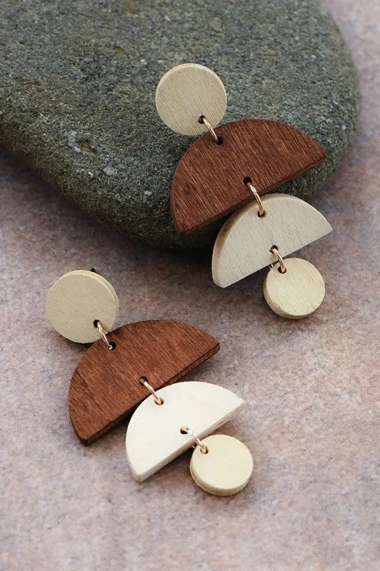 SHAKIN' IT UP WOOD DANGLE EARRINGS