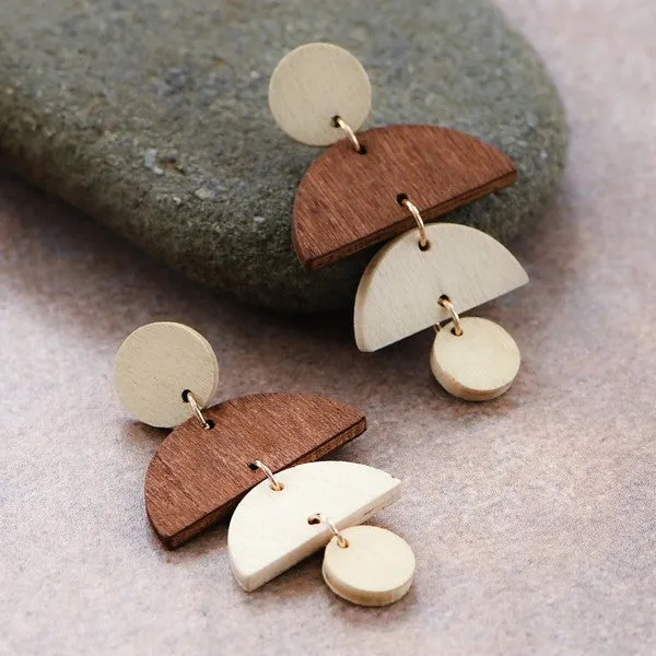 SHAKIN' IT UP WOOD DANGLE EARRINGS