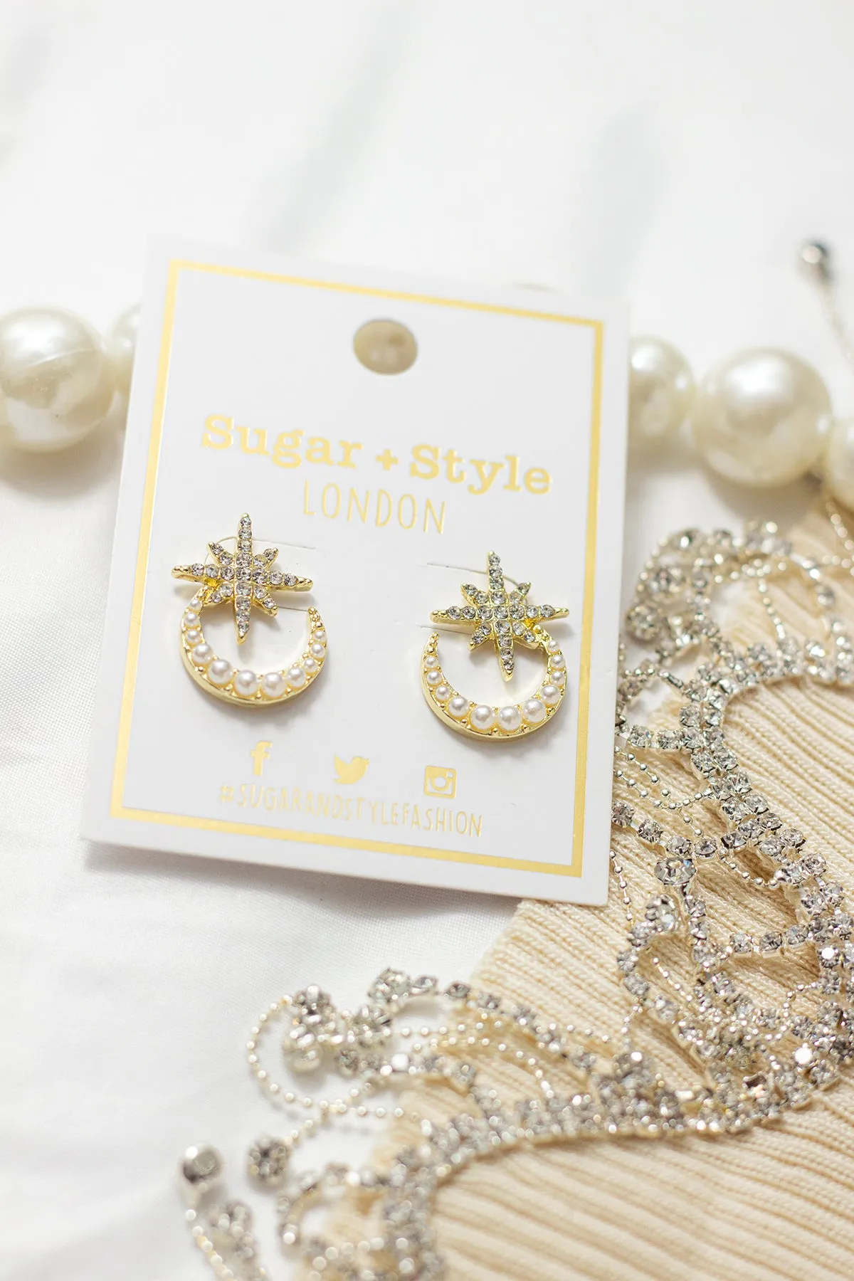 Shooting Star Diamante Gem Stud Earrings