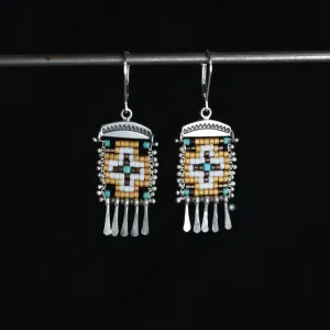 Short Cruces Earrings in Gold and Bronze