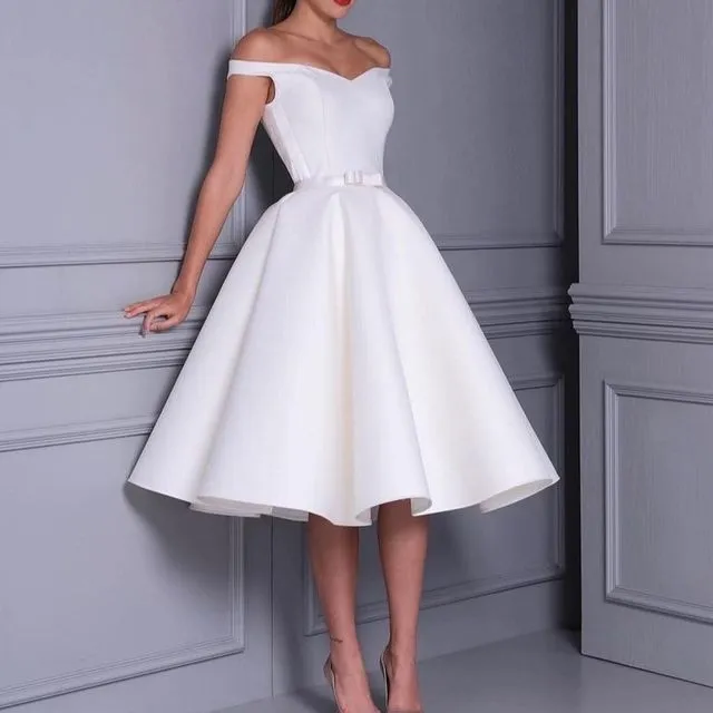 Short Pleated Evening Dress