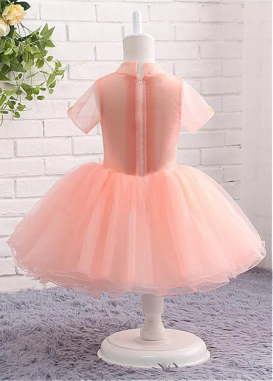 Short Sleeves Ball Gown Flower Girl Dresses