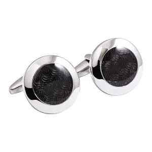Silver and Black Textured Cufflinks