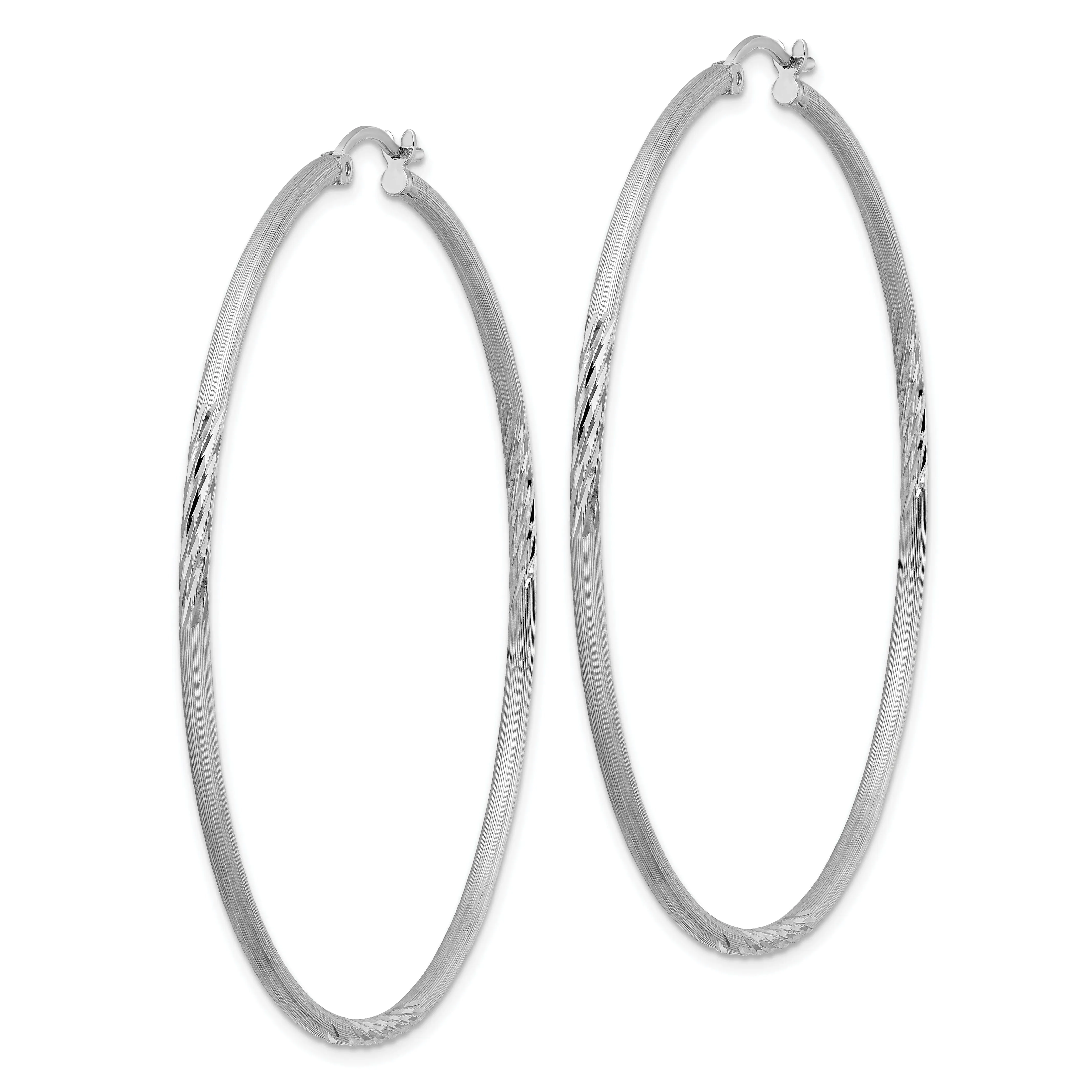 Silver D.C Round Hoop Hinged Earrings