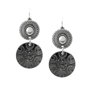 SILVER-HEMATITE EARRINGS  #SE27755_HEM-SIL (BF13/R-BH1)