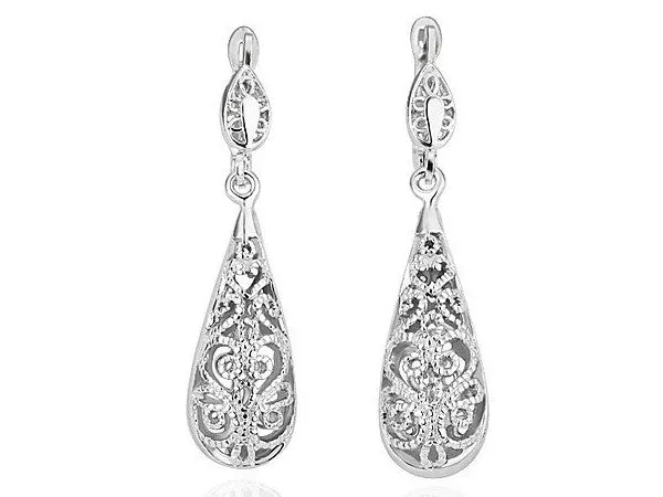 Silver plated water drop earrings