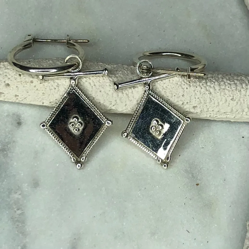 Silver Rhombus Earrings