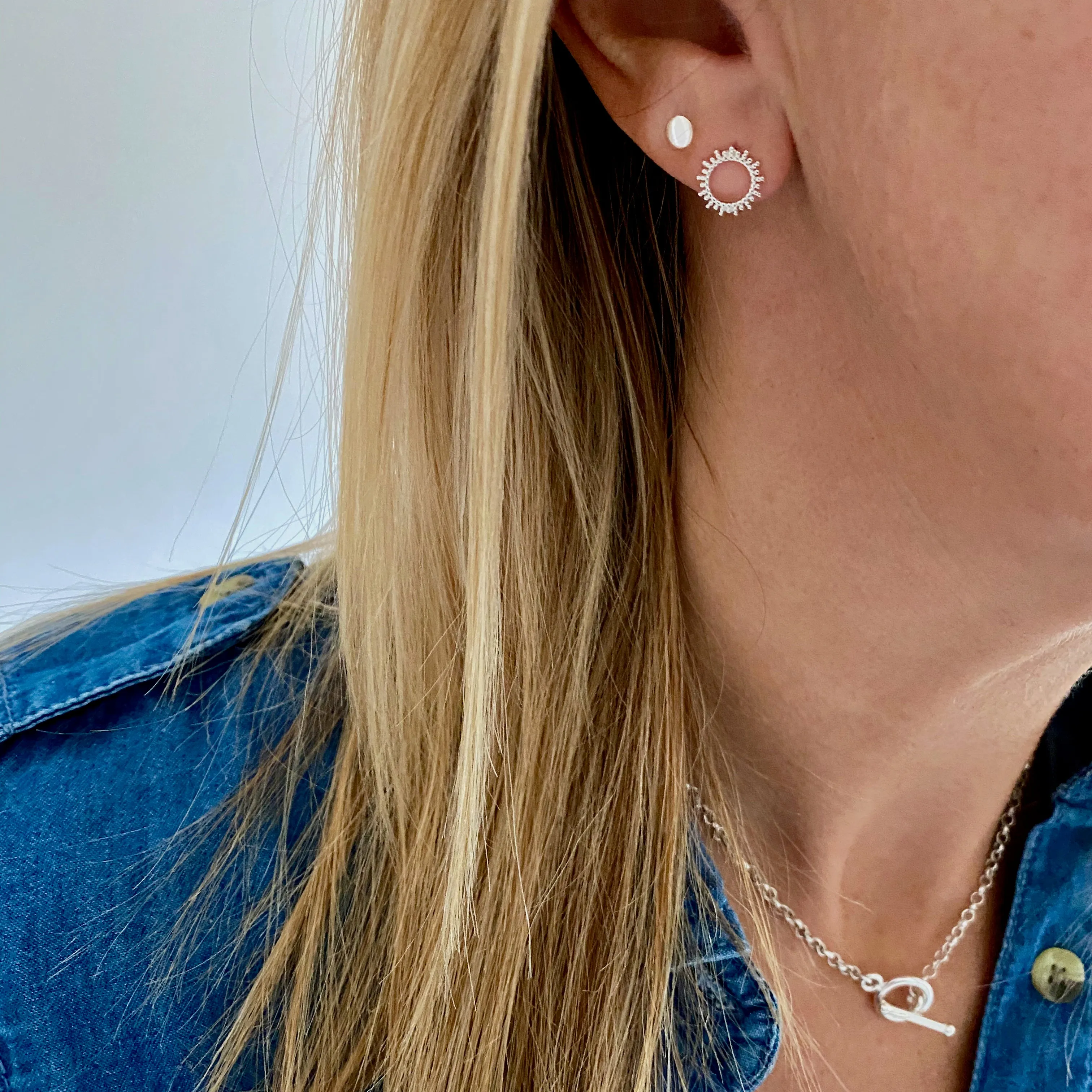 Silver Sun Earrings