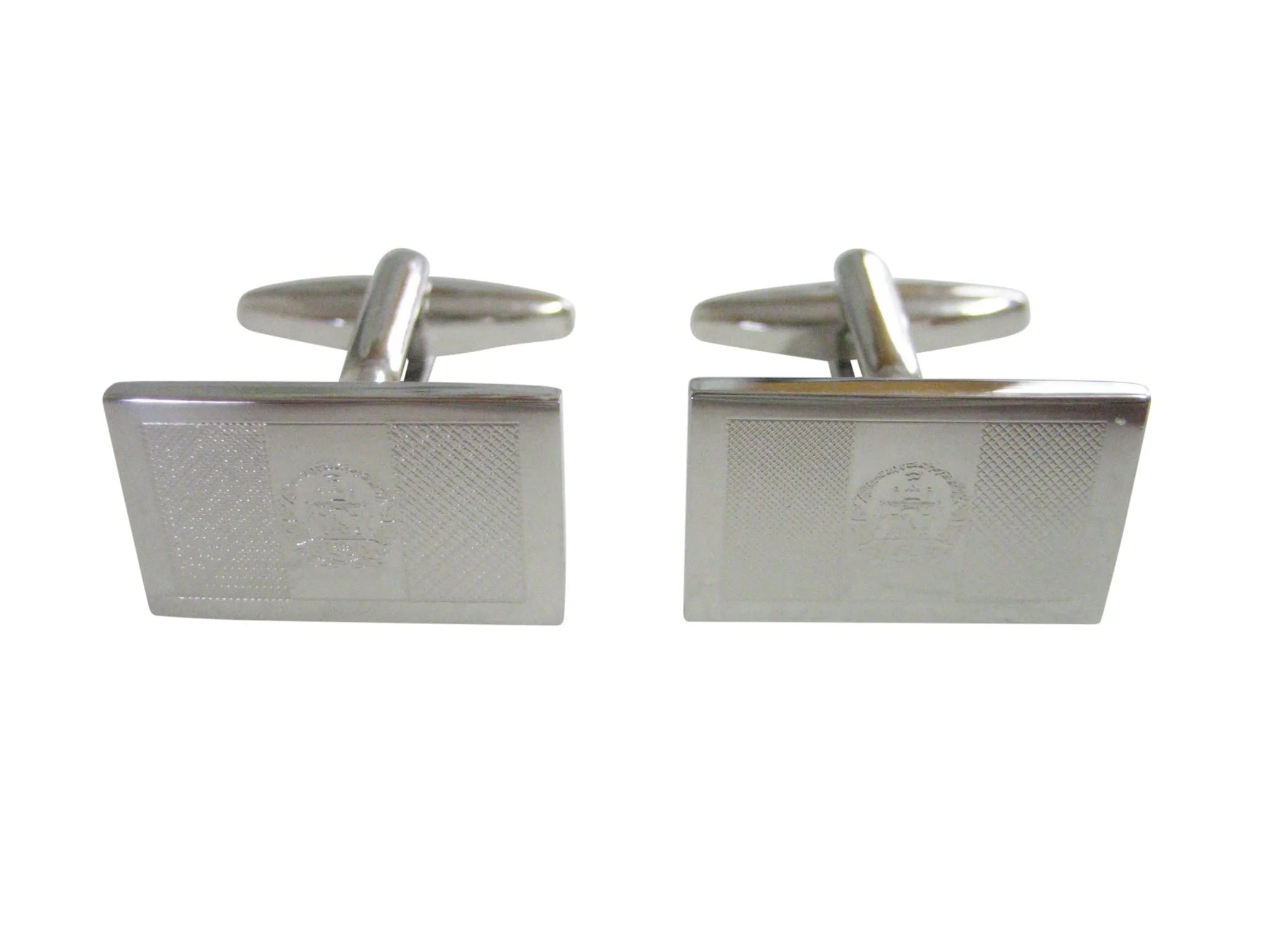 Silver Toned Etched Afghanistan Flag Cufflinks