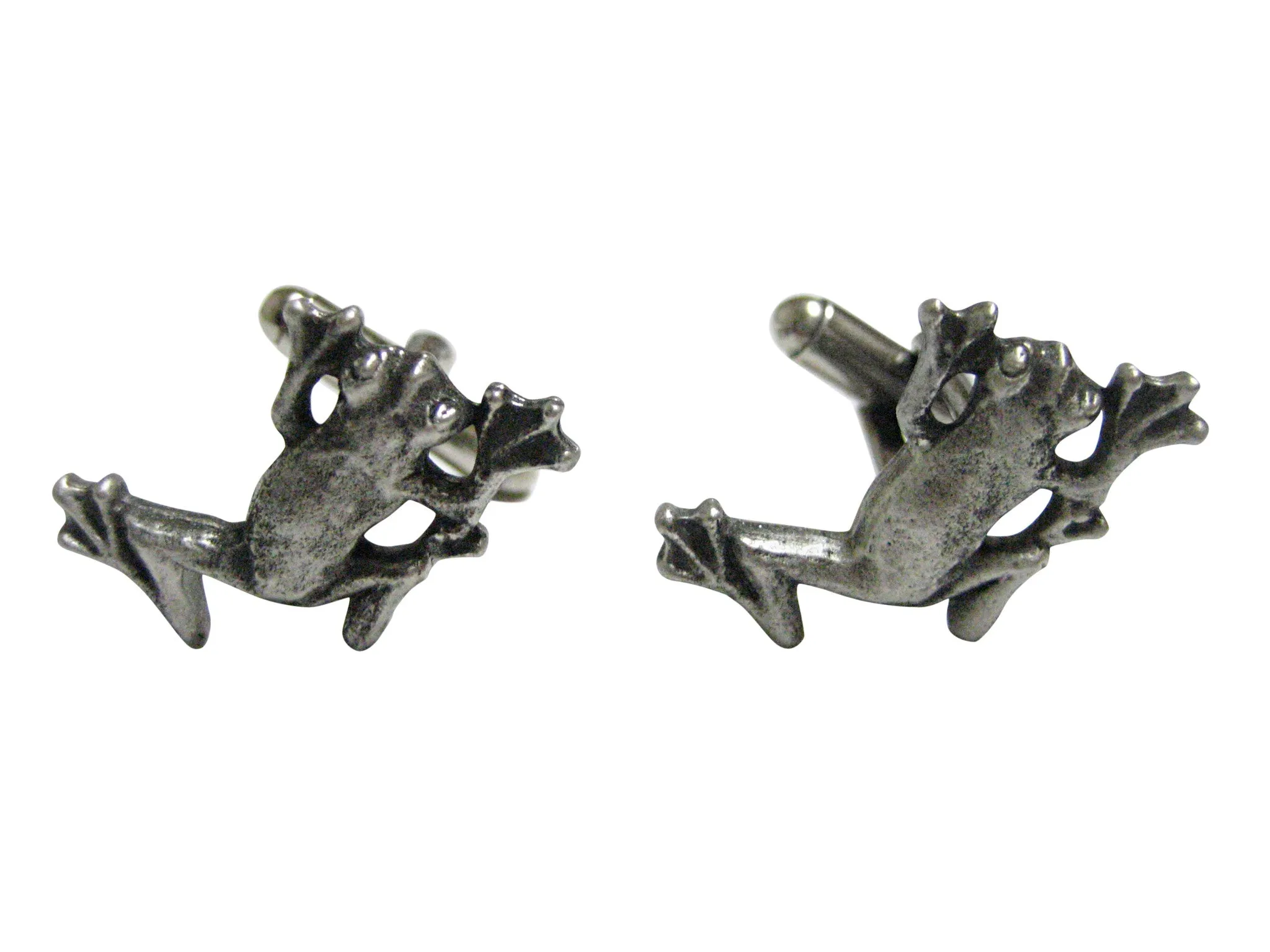 Silver Toned Frog Cufflinks