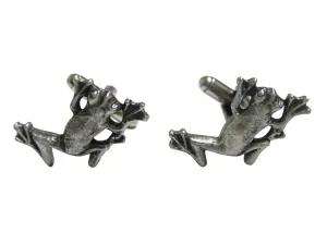 Silver Toned Frog Cufflinks