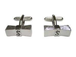 Silver Toned Stack of Dollar Bills Cufflinks