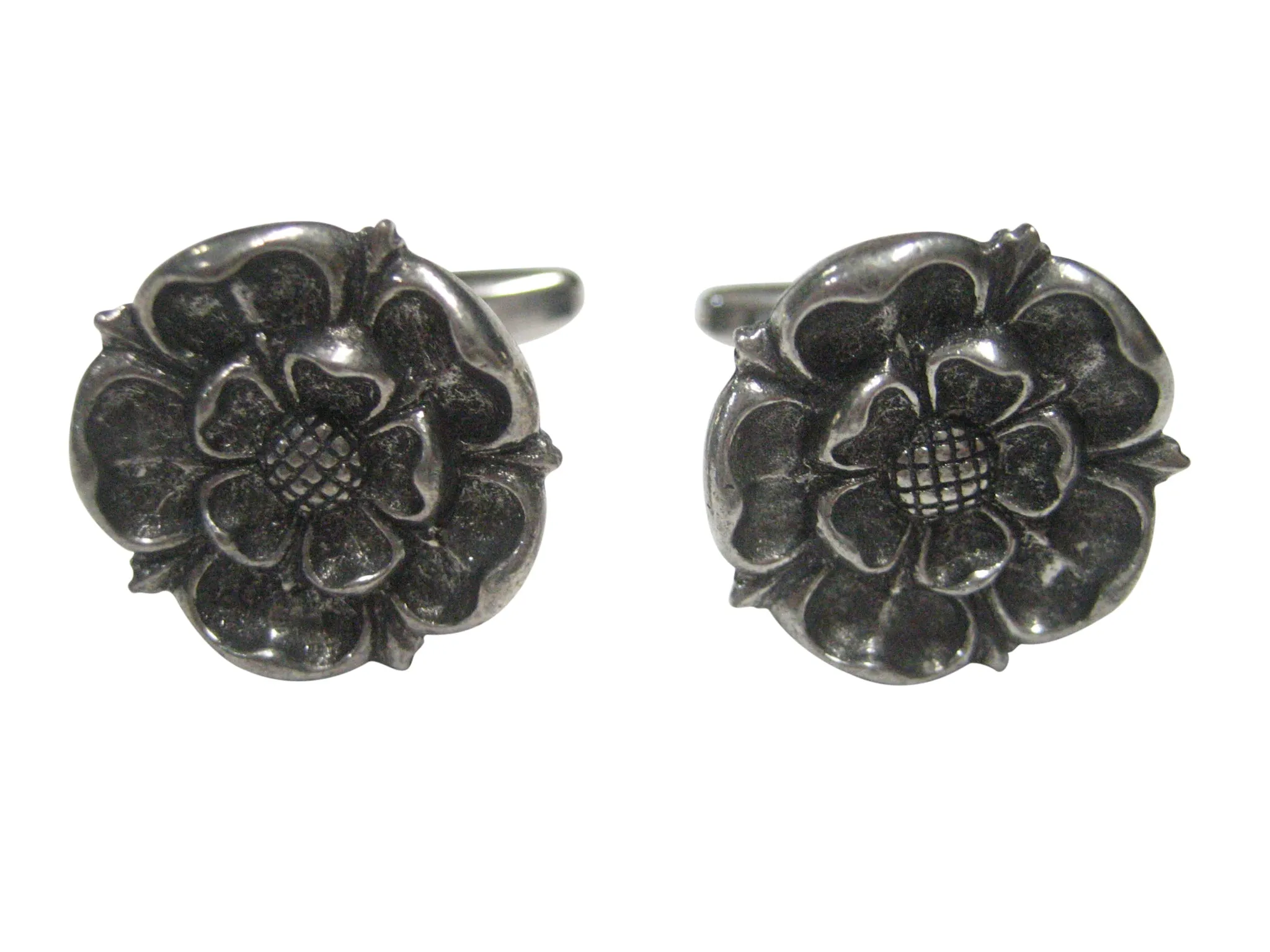 Silver Toned Tudor Rose Cufflinks