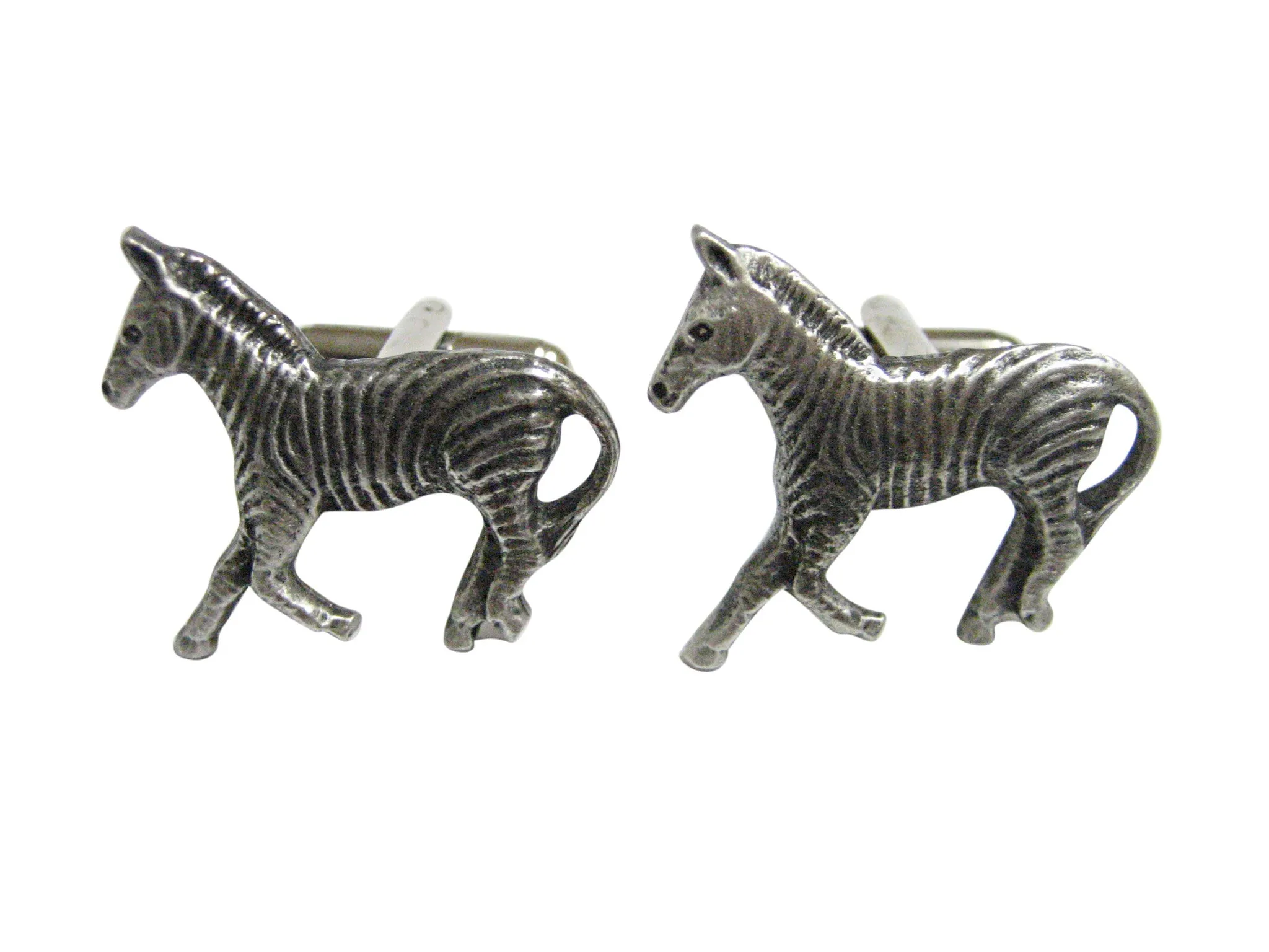 Silver Toned Zebra Cufflinks