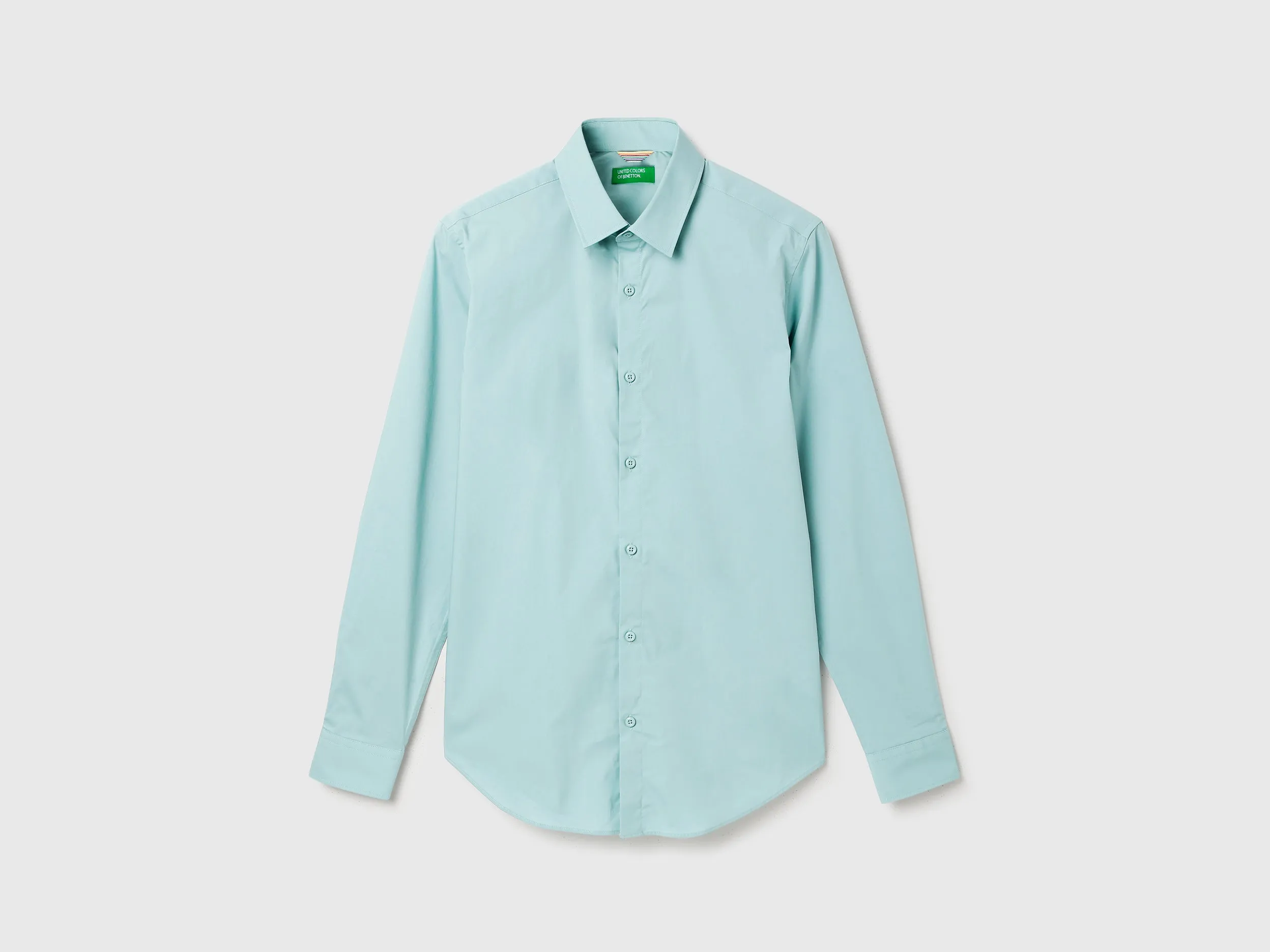 Slim Fit Spread Collar Solid Shirt