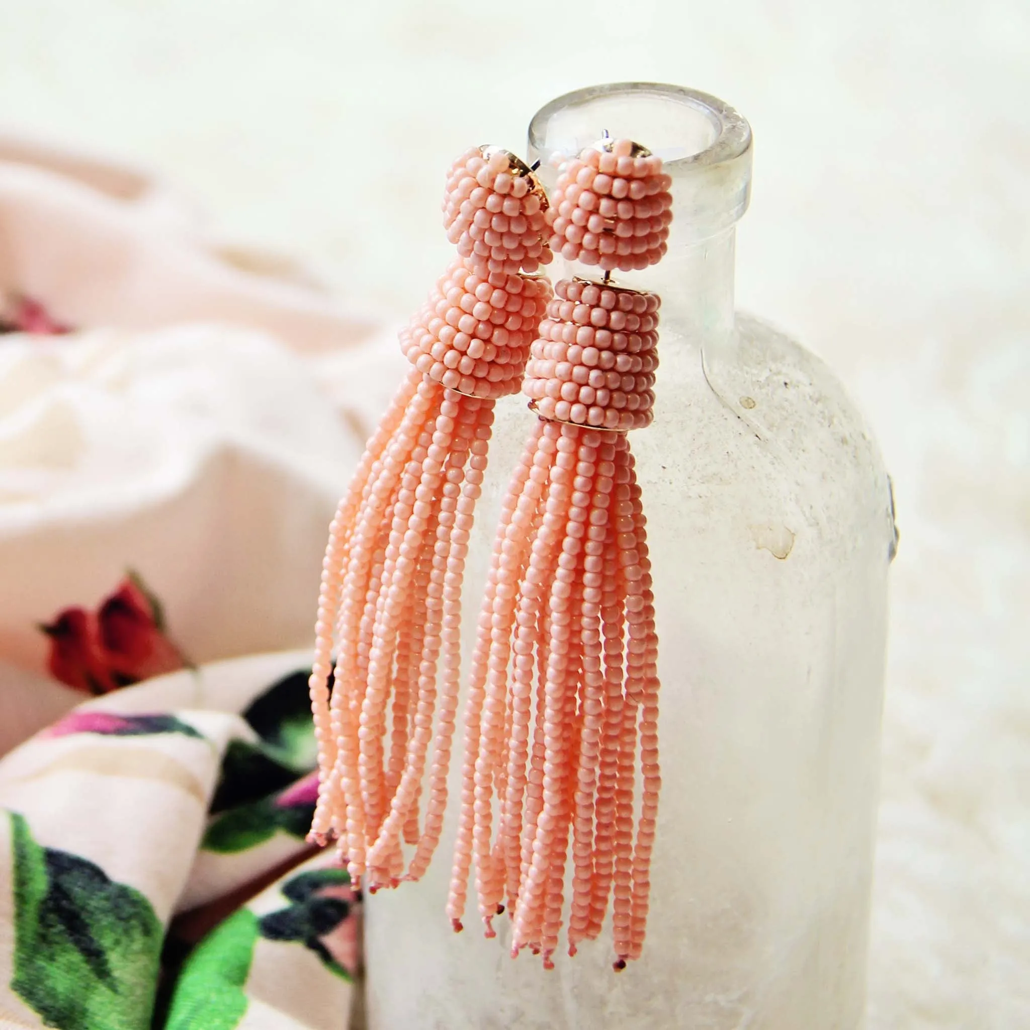 Sloane Tassel Earrings in Pink