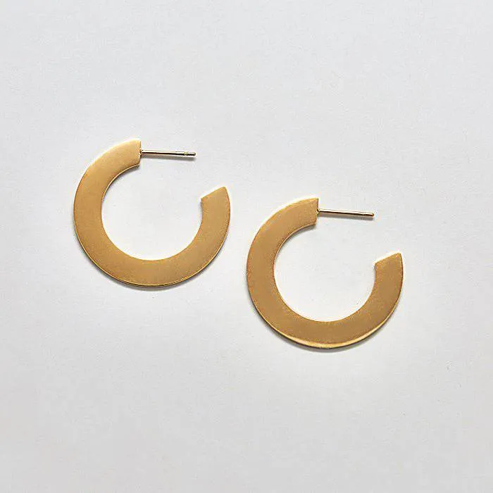 Small Gold Flat Hoop Earrings