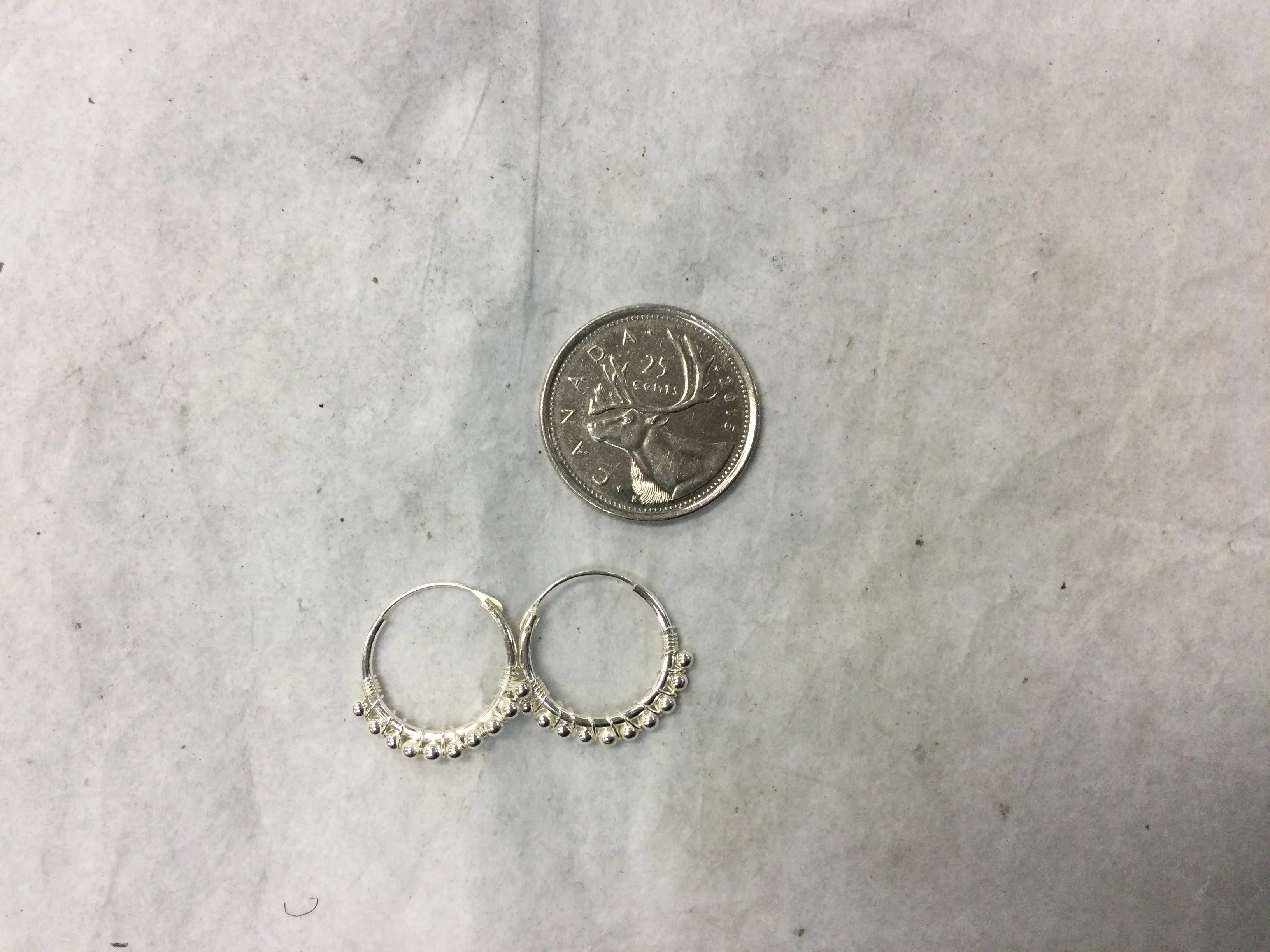 Small Silver Tiara Hoop Earrings