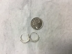 Small Silver Tiara Hoop Earrings