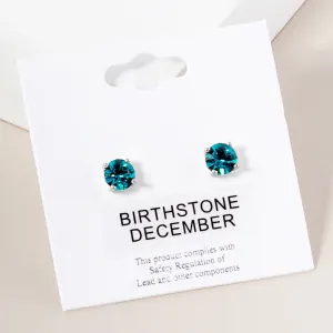 Small Teal Stud Earrings | December Birthstone Earrings | Little Girl Earrings | 615901