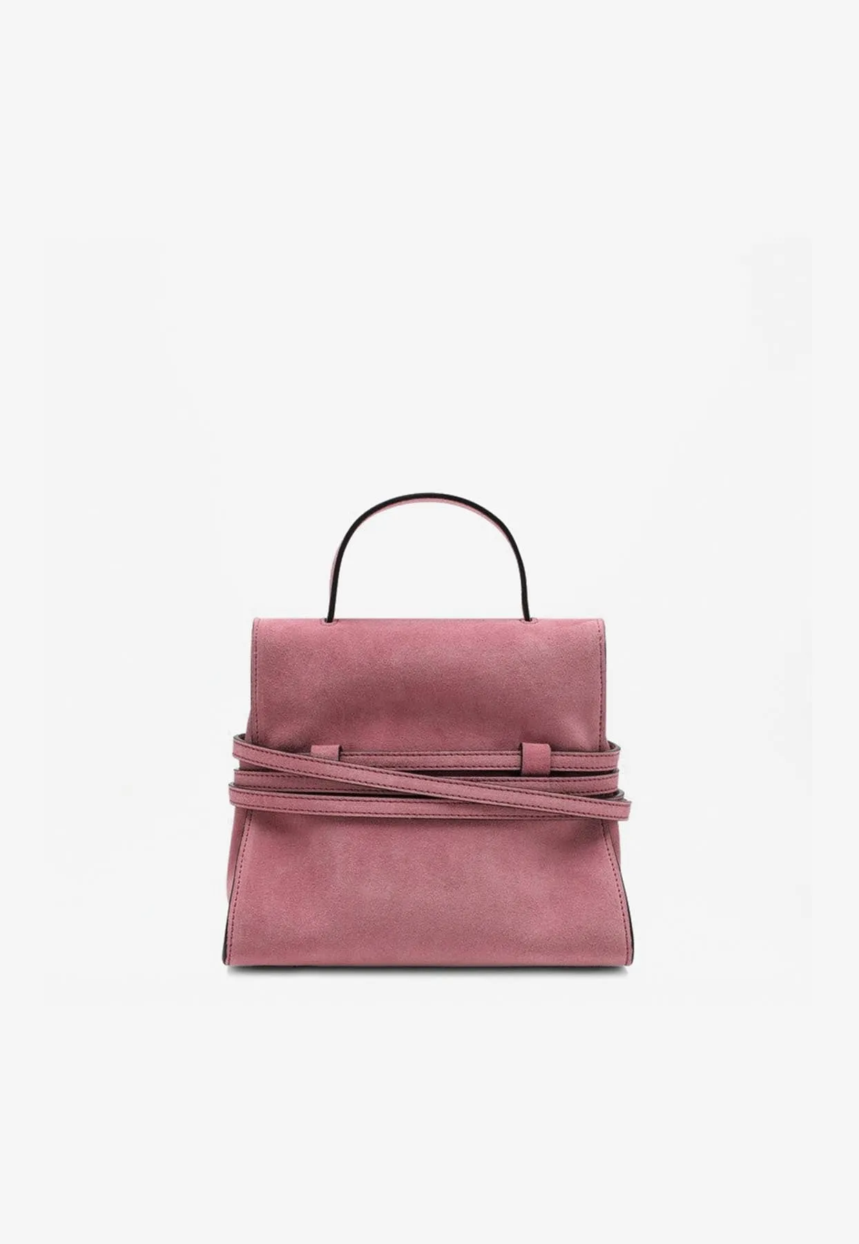 Small Tie Me Suede Top Handle Bag