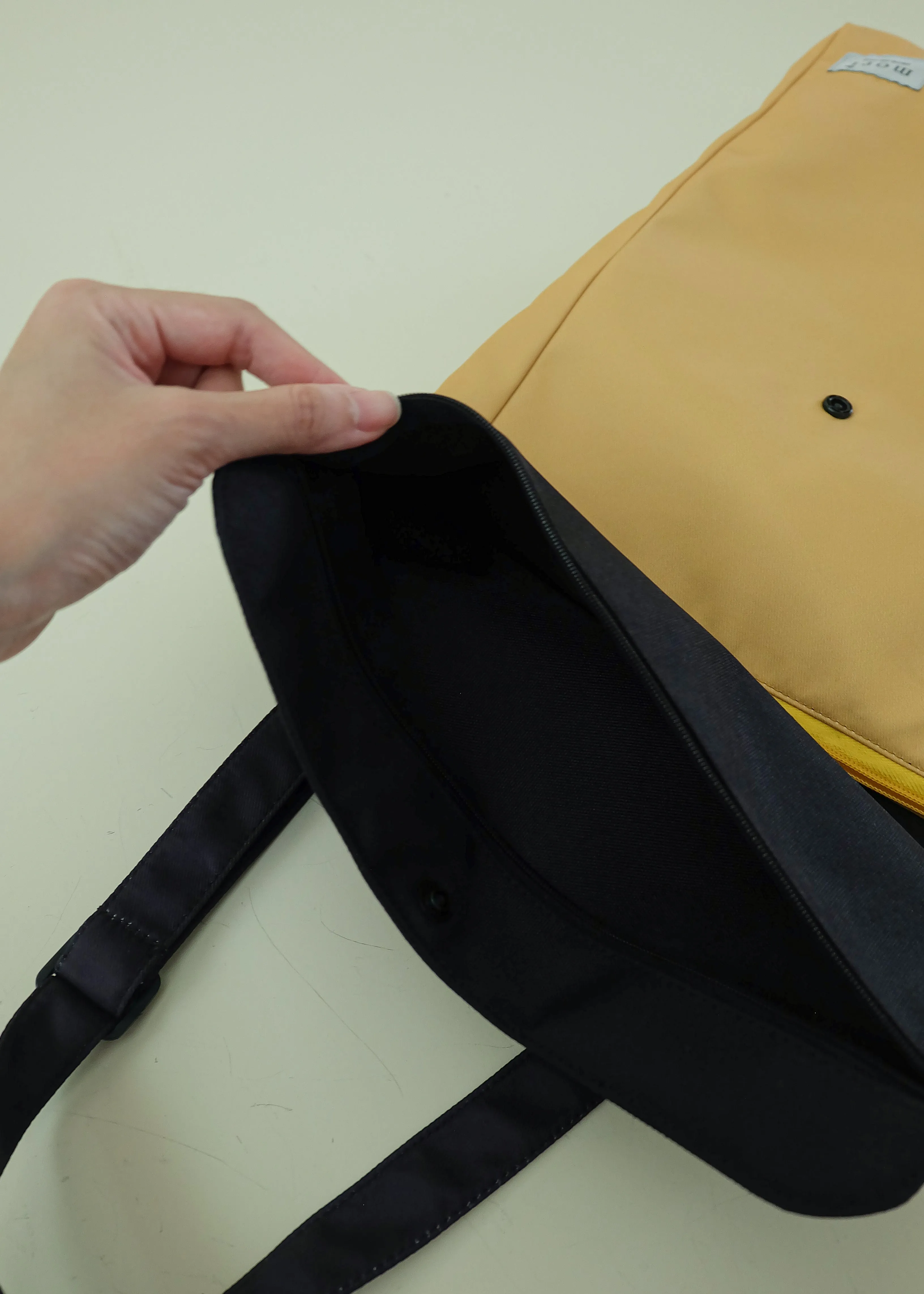 {{Smaller 14INCH SIZE}}Mustard Black Utility 4-Way Washable Bag