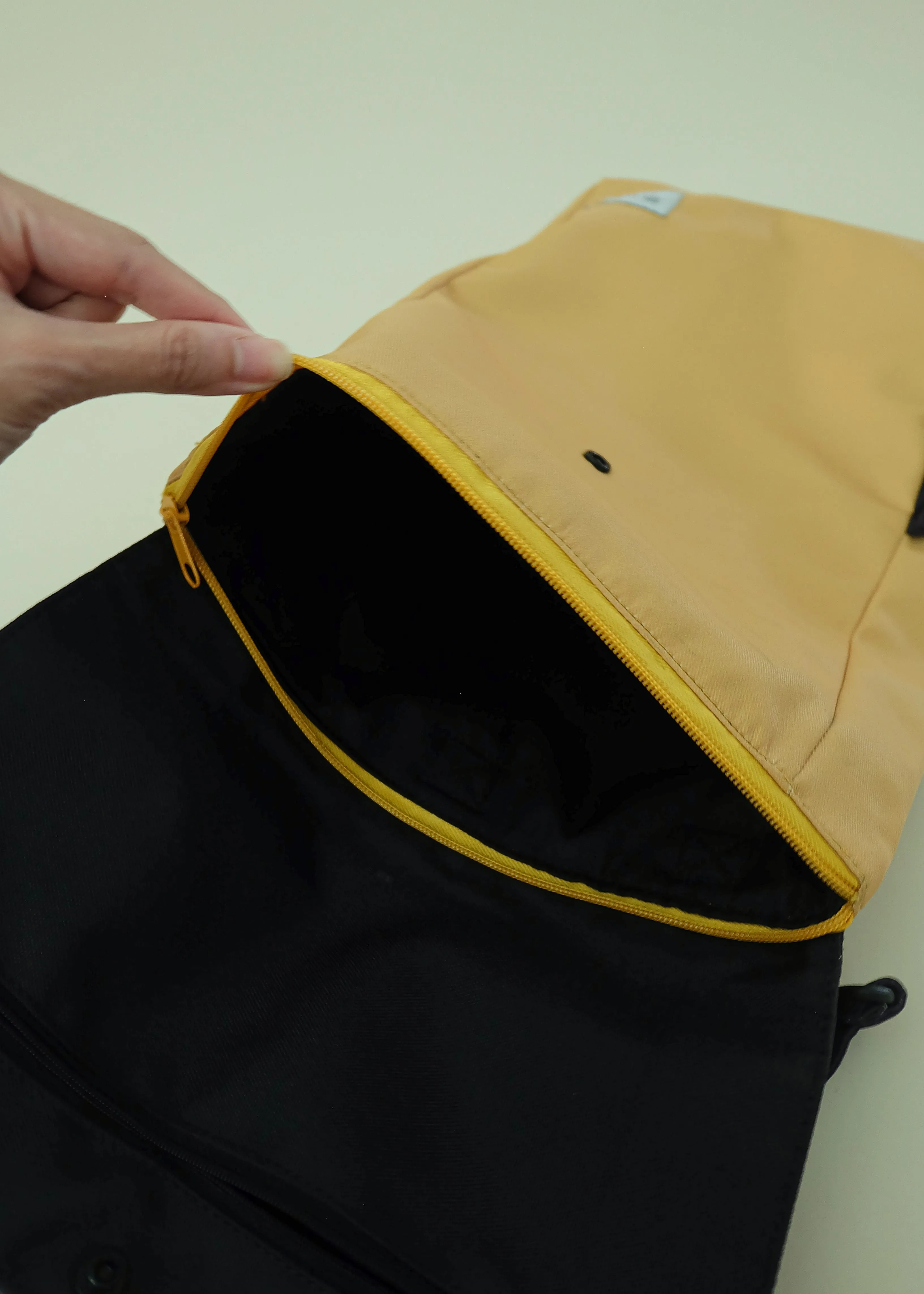 {{Smaller 14INCH SIZE}}Mustard Black Utility 4-Way Washable Bag