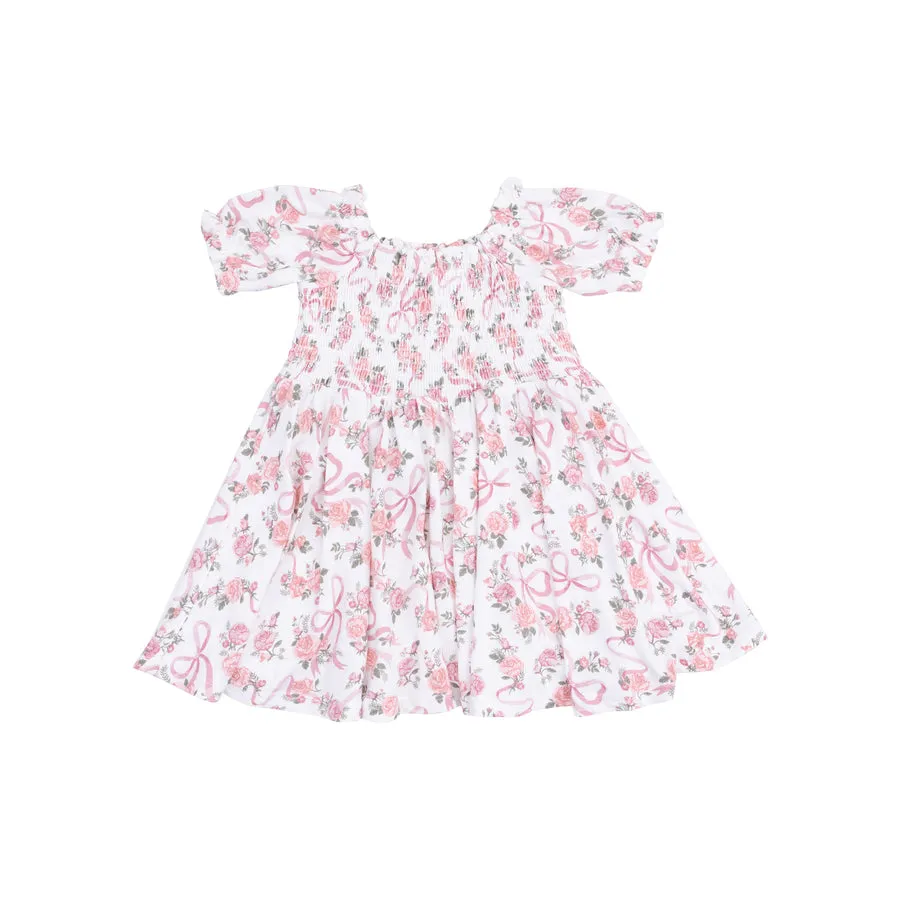 Smocked Puff Sleeve Dress | Ribbons & Flowers