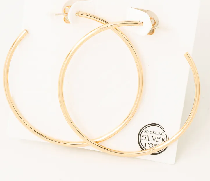 Smooth Open Hoop Earrings