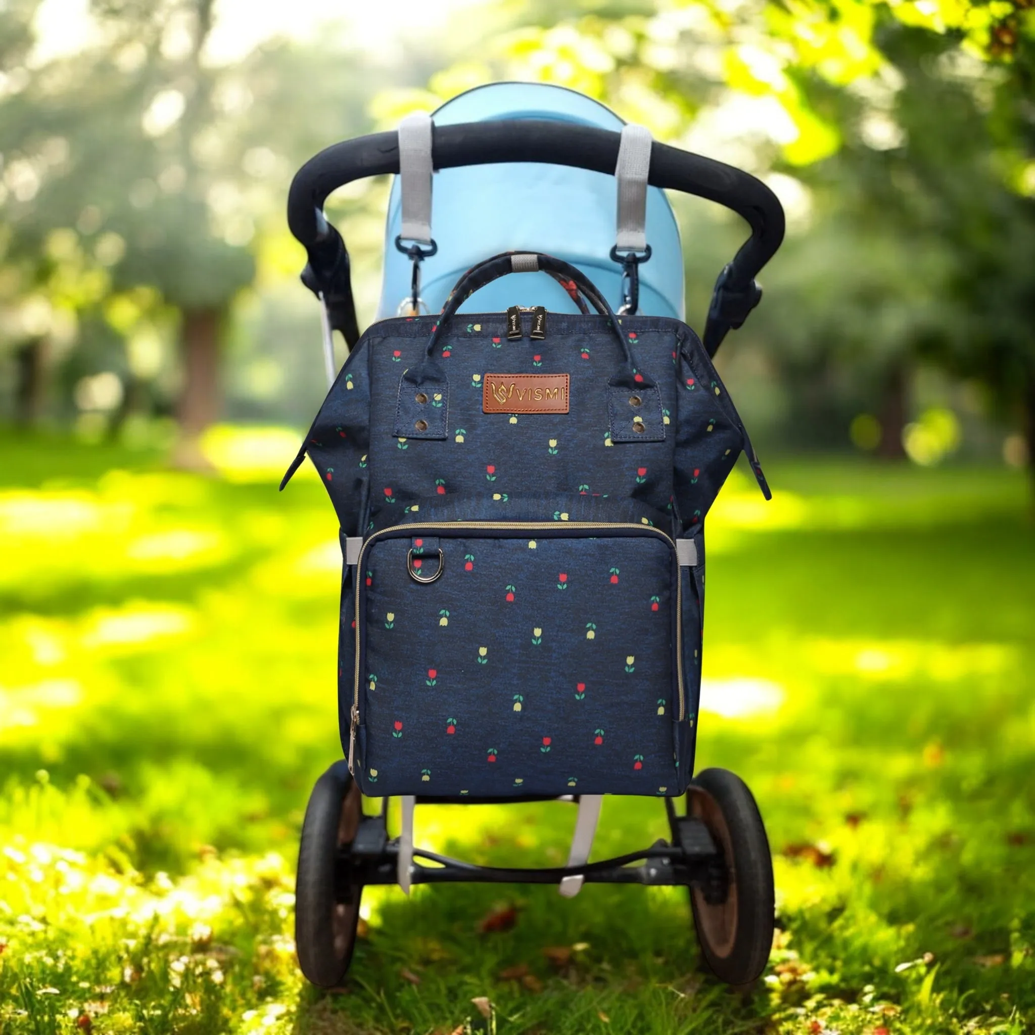 Snappy Zappy Backpack Diaper Bag - Navy Blue